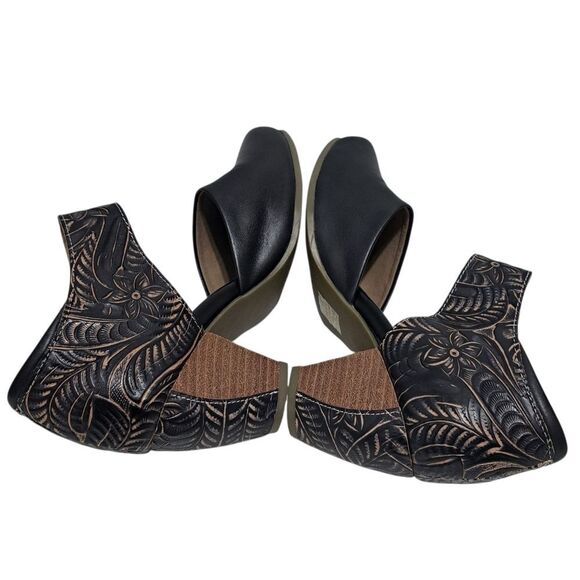 Spring Step L'Artiste Toolie Tooled Leather Mary Jane Pumps Adjustable Size 39 - Picture 6 of 15